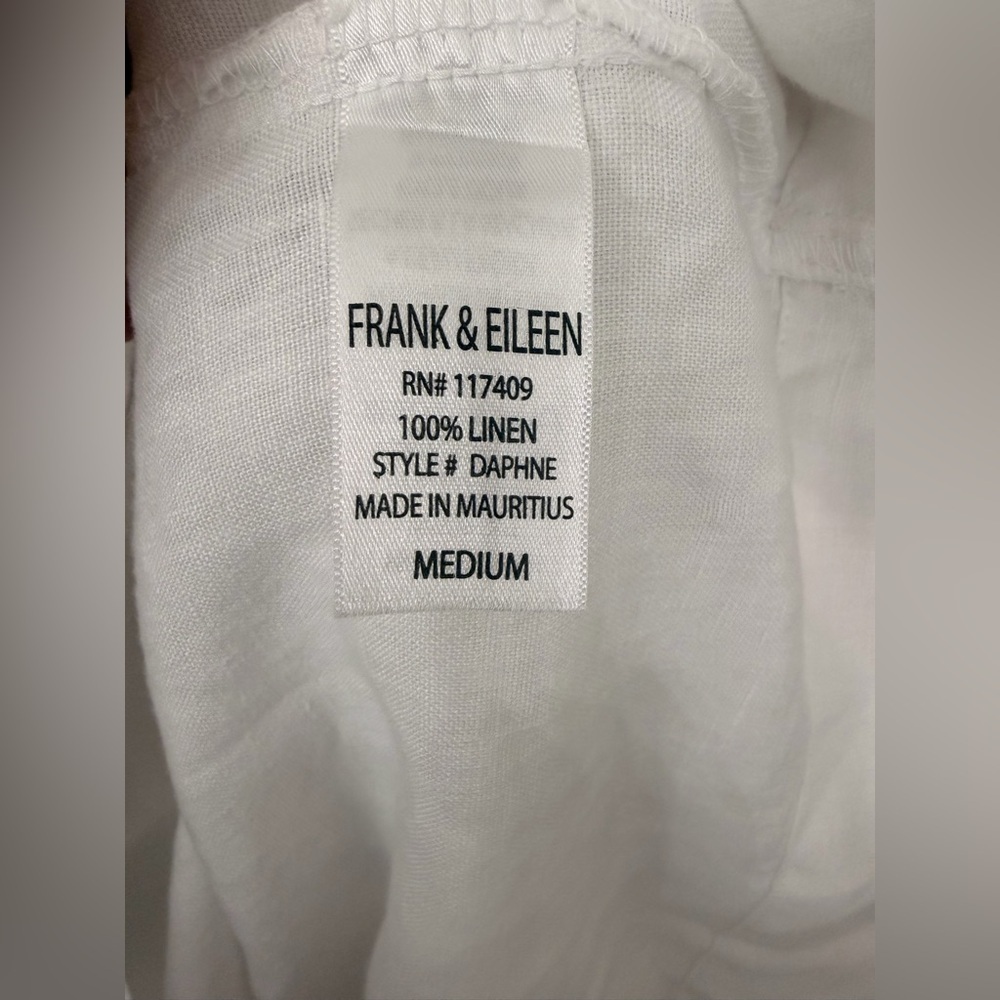 Frank & Eileen Daphne Maxi Sleeveless Linen V-Neck Dress White Size Medium - Picture 6 of 9